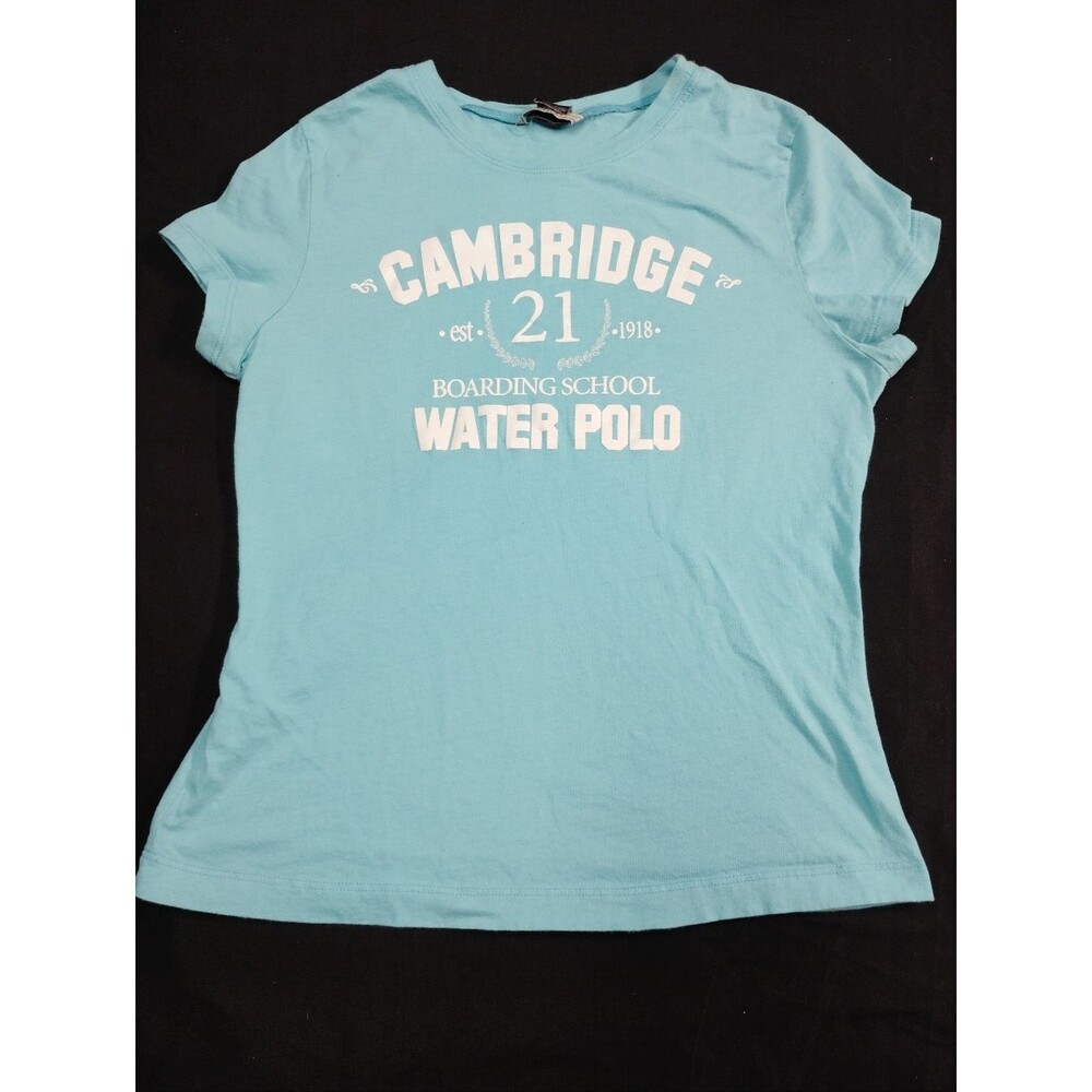 Cambridge Water Polo Curvy Glitter Graphic Tee Light Blue with SLICK on the back